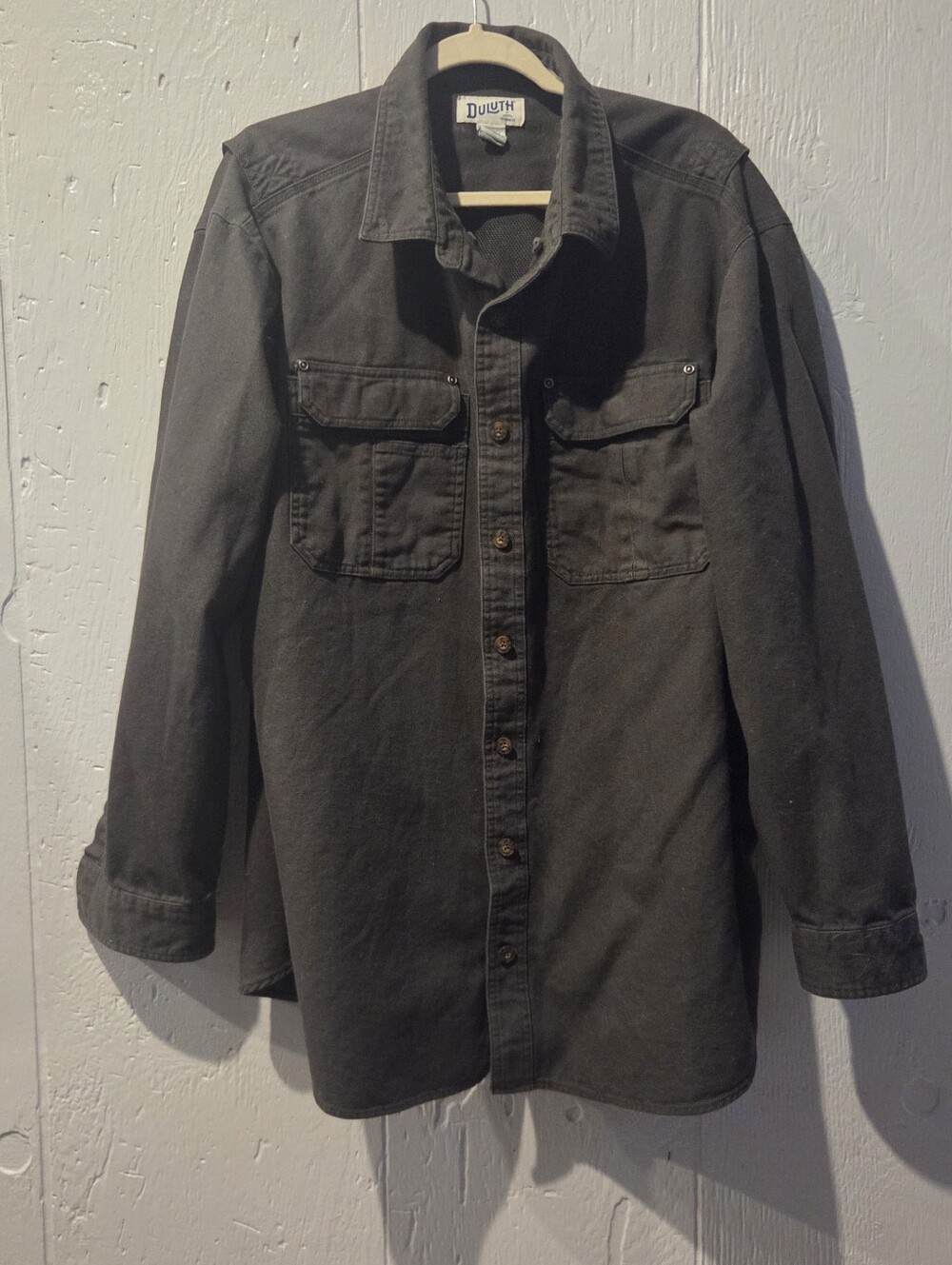 Duluth Trading Co Men's Charcoal Button-Up Heavy Canvas Shirt Jacket